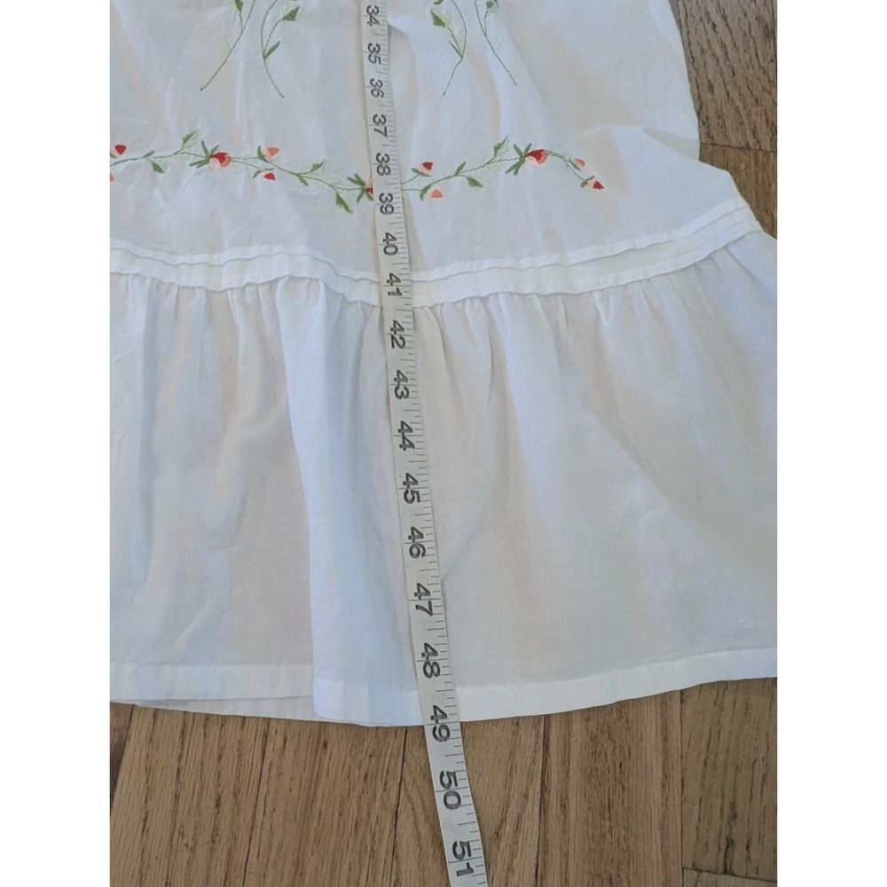 La Cera Long White Nightgown With Embroidery Embellishments Large 100% Cotton - Picture 9 of 16